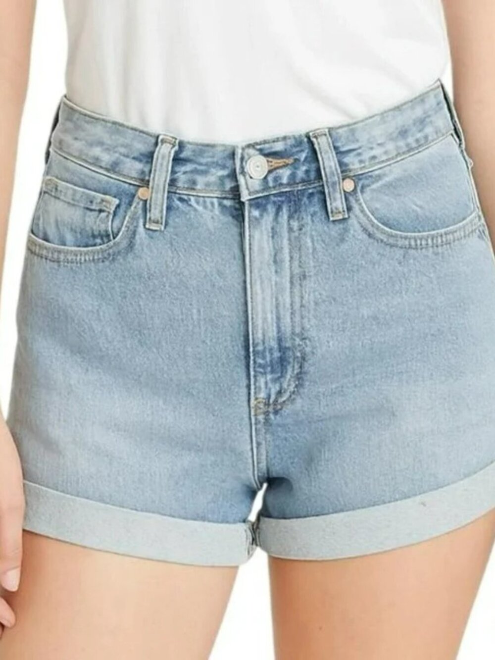 BDG Urban Outfitters Mom High Rise Blue Denim 90s Jean Shorts Light Blue Size 27
